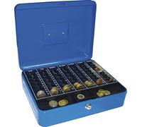 Q-Connect - Caja Caudales 12 300X240X90 Mm Azul Con Portamonedas