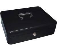 Q-Connect Caja Caudales 12" 300x240x90 Mm Negra Con Portamonedas