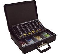 Q-Connect Caja CAUDALES 14,5" 370X270X95 MM con PORTAMONEDAS Y Bandeja para Billetes