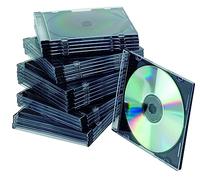 Q-Connect Caja de CD Slim - con Interior Negro - Pack de 25 Unidades (KF02210)