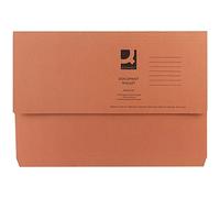 Q - Connect - Carpeta portadocumentos con solapa (50 unidades, para documentos de tamaño A4 y folio, 285 g/m²), color naranja