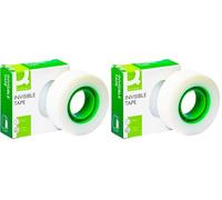 Q-Connect - Cinta Adhesiva Kf02164, 33 M X 19 Mm, Transparente, Blanco (Paquete de 2)