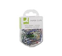Clips colores q-connect 26 mm caja de 125 unidades colores surtidos - KF02042