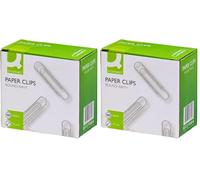 Q-Connect - Clips para papel (77 mm, 100 unidades) (Paquete de 2)
