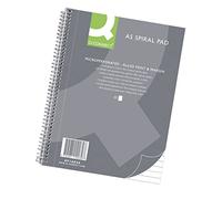 Q-Connect Cuaderno de espiral A5 rayado, 80 hojas, 160 páginas, cuaderno con espiral, bloc de notas con espiral, bloc de notas escolar