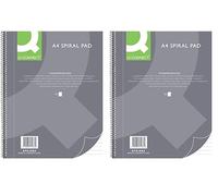 Q-Connect Cuaderno espiral A4 rayado / 80 hojas / 160 páginas/cuaderno de espiral cuaderno con espiral/cuaderno escolar (Paquete de 2)