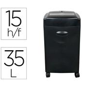 Destructora de documentos q-connect kf15553 capacidad de corte 15 h destruye grapas clips cd y tarjetas 35 litros - KF15553