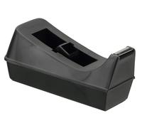 Q-Connect Dispensador de cinta de plástico para cinta adhesiva de 19 mm x 33 m, base antideslizante, color negro