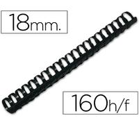 Q-Connect Espiral Redondo 18 mm Plástico Negro Capacidad 160 Hojas (50 Uds)