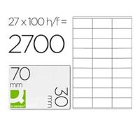 Etiqueta adhesiva q-connect kf10642 tamaño 70x30 mm fotocopiadora laser ink-jet caja con 100 hojas din a4 - KF10642