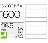 Etiqueta adhesiva q-connect kf10651 tamaño 96,5x33,9 mm fotocopiadora laser ink-jet caja con 100 hojas din a4