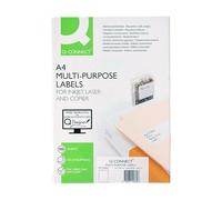 Etiqueta adhesiva q-connect kf10664 tamaño 210x297 mm fotocopiadora laser ink-jet caja con 100 hojas a4 - KF10664