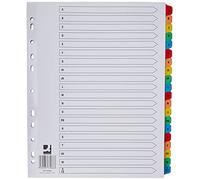 Q-CONNECT Extra Wide Index A-Z - Tabla reforzada, 20 piezas, multicolor