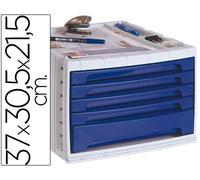 Fichero cajones de sobremesa q-connect 305x370x215 mm bandeja organizadora superior 5 cajones azul opaco - KF18424