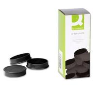 Imanes para sujecion q-connect ideal para pizarras magneticas20 mm negro caja de 10 unidades - KF02632