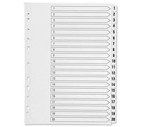 Q CONNECT INDEX 1-20 BOARD REINF WHITE