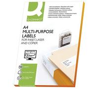 Etiqueta adhesiva q-connect kf10664 tamaño 210x297 mm fotocopiadora laser ink-jet caja con 100 hojas din a4 - KF10664