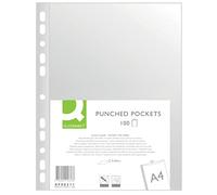 Funda multitaladro q-connect din a4 50 mc cristal bolsa de 100 unidades - KF00311