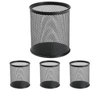 Q-Connect KF00864 Cubilete Portalápices Metal Rejilla Negro Diámetro 90 Mm Altura 100 Mm (Paquete de 4)