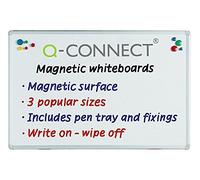 Q-Connect KF01079 Pizarra Blanca Lacada Magnética Marco De Aluminio 90 x 60 Cm