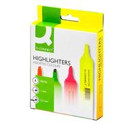 Rotulador q-connect fluorescente surtido caja de 4 unidades colores surtidos - KF01116