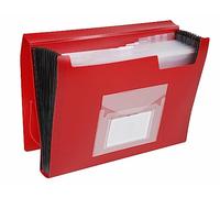 Q-Connect KF01274 - Carpeta extensible (13 bolsillos, 1 unidad), color rojo