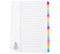 Q-Connect KF01523 - Hoja de índice (multiperforada, tamaño A4, 20 divisiones), multicolor
