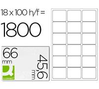 Etiqueta adhesiva q-connect kf01583 tamaño 66x46,6 mm fotocopiadora laser ink-jet caja con 100 hojas din a4 - KF01583