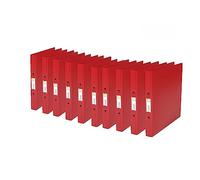 Q-Connect KF02008 - Archivador (A4, 2 anillas, polipropileno, lomo 25 mm), color rojo, 10 unidades