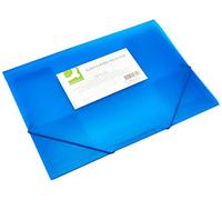 Q-Connect KF02312 Folder Clip & Elastic Frosted Blue - A4, azul translúcido