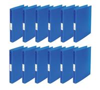 Q-Connect KF02905 - Carpeta de anillas (12 unidades, tamaño A4, 4 anillas, 25 mm, color azul transparente)