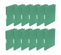 Q-Connect KF02919 - Archivador de anillas (12 unidades, tamaño A4, 4 anillas, 16 mm), color verde transparente, de película de polipropileno translúcido resistente, lomo de 22 mm, carpeta de anillas