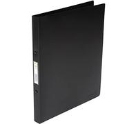 Q-Connect KF02923 - Archivador de anillas (12 unidades, A4, 4 anillas, 16 mm), color negro transparente, de fuerte lámina de polipropileno translúcido, 22 mm, lomo de 22 mm, carpeta de anillas de