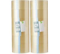 Q-Connect KF04382 Cinta Adhesiva Polipropileno Transparente 66 Mt X 50 Mm -Para Embalaje -Bajo Ruido (Paquete de 2)