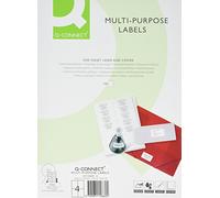 Etiqueta adhesiva q-connect kf10660 tamaño 105x148,5 mm fotocopiadora laser ink-jet caja con 100 hojas din a4 - KF10660