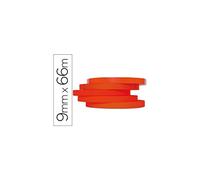 Cinta adhesiva q-connect 66m x 9mm roja para cerrar bolsas - KF10853