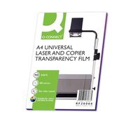 Q-Connect KF26066 - Transparencias para proyector (100 micras, 100 unidades)