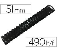 Q-Connect Lomo 51 mm Redondo Plástico Negro Capacidad 490 Hojas (10 Uds)