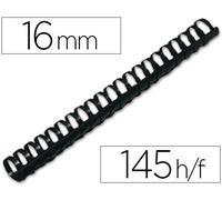 Q-Connect Lomo Plástico Redondo 16 mm Blanco Capacidad 145 Hojas (50 Uds)