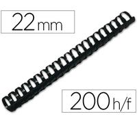 Q-Connect Lomo Plástico Redondo 22 mm Blanco Capacidad 200 Hojas (50 Uds)