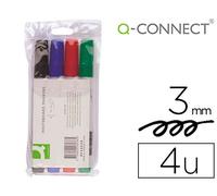 Q-Connect Marker Whiteboard 4 Colores Surtidos Punta Redonda 3.0 mm