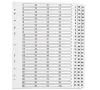 Q-Connect Mylar Index - Separadores de índice A4, blanco