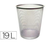 Q-Connect Net Papelera Metálica Plata Capacidad 19 Litros 295x345x240 mm