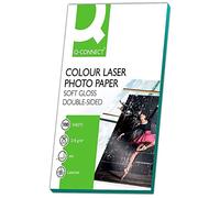 Q-Connect - Papel Foto Glossy Din A4 Para Fotocopiadoras E Impresoras Láser Paquete De 100 Hojas 218 Gr