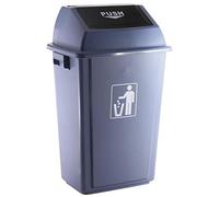 Papelera contenedor q-connect plastico con tapa de balancin 58 litros gris 470x330x760 mm - KF16746