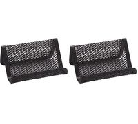 Q-Connect Portatarjetas metalico Negro 11x7,5x5 cm (Paquete de 2)