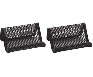 Q-Connect Portatarjetas metalico Negro 11x7,5x5 cm (Paquete de 2)