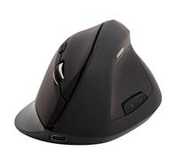 Q-Connect Ratón ergonómico inalámbrico Vertical 2.4G/Mouse Óptico/6 Botones/Batería Recargable/para diestros/Negro/Silencioso/Portátil, Ordenador, iPad, Mac y Windows