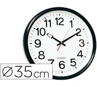 Reloj Q-Connect De Pared Plastico Oficina Redondo 34 Cm Marco Blanco