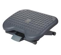 Q-Connect Reposapiés Ajustable en 3 Alturas: 110, 140, 170 mm - Base Antideslizante - Efecto Masaje - Ángulo 0-30° - Color Antracita